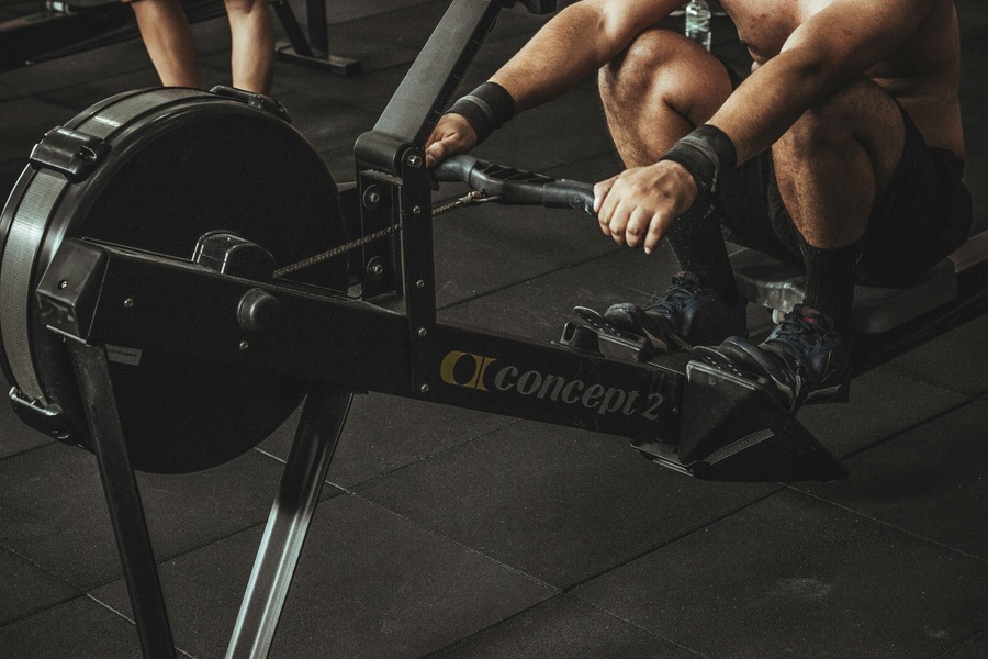 a man training